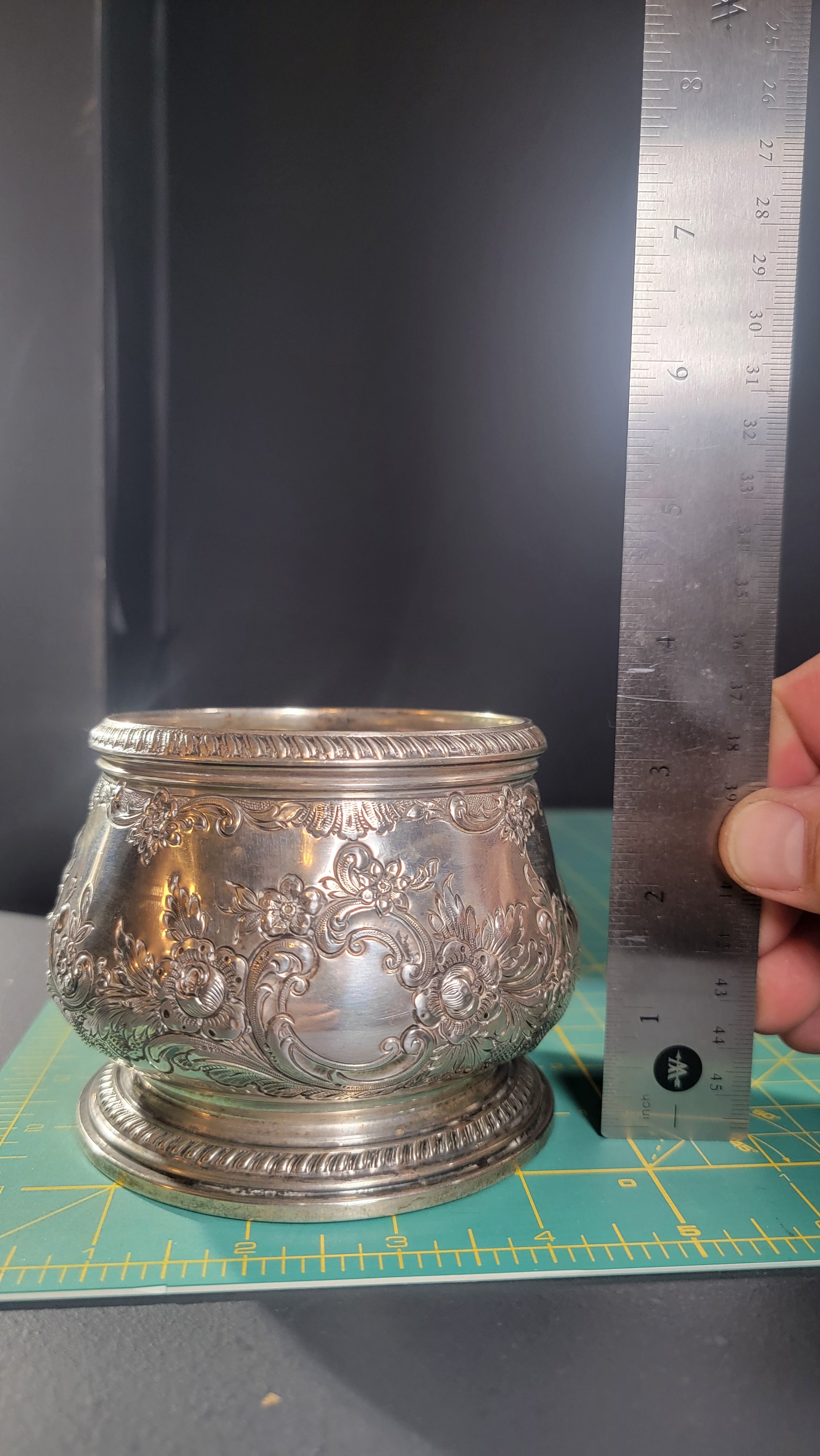 1936 Gorham Sterling Silver Waste Bowl Georgian Hand Chased 925 Silver