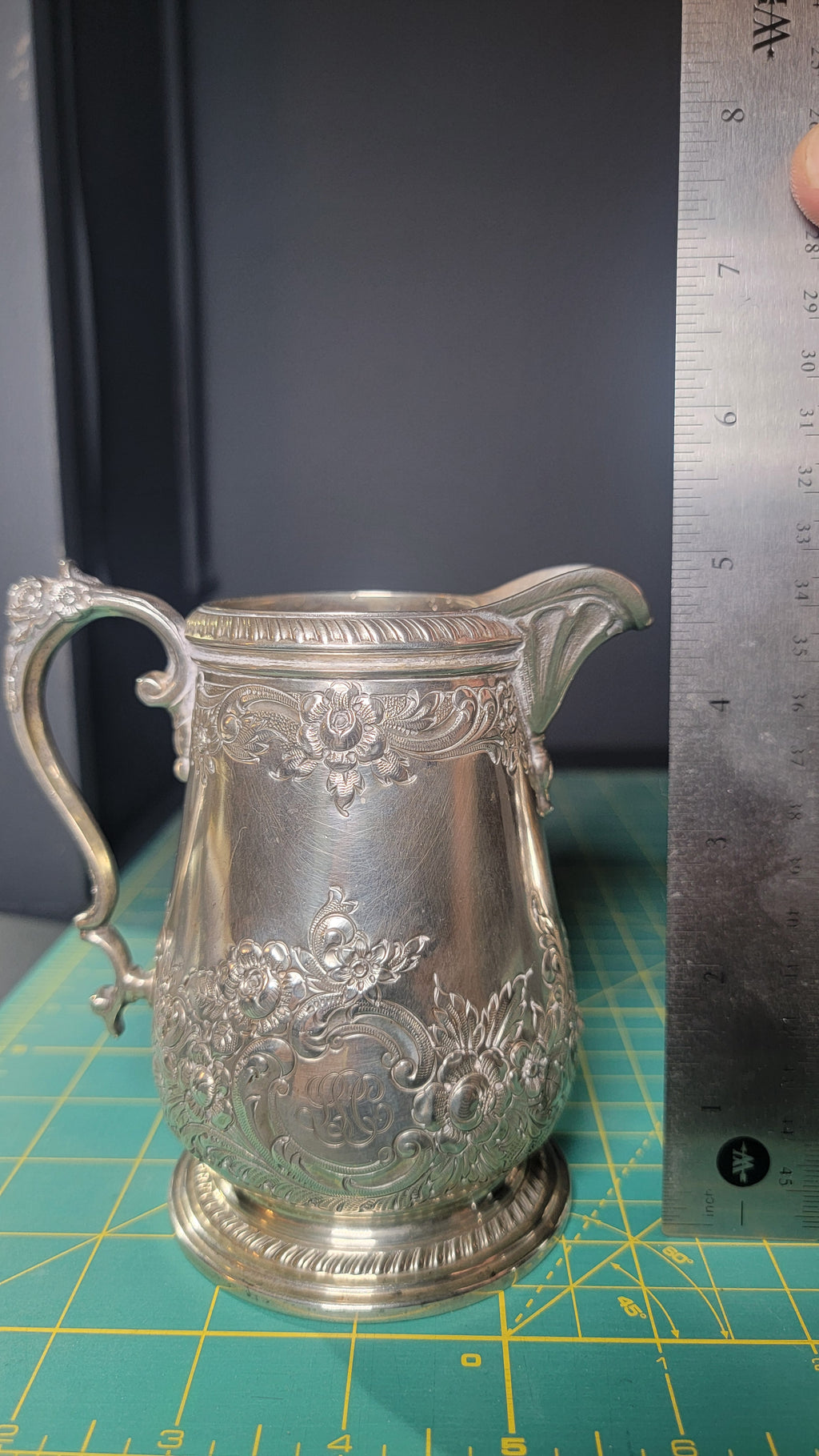 1936 Gorham Sterling Silver Creamer Georgian Hand Chased 925 Silver