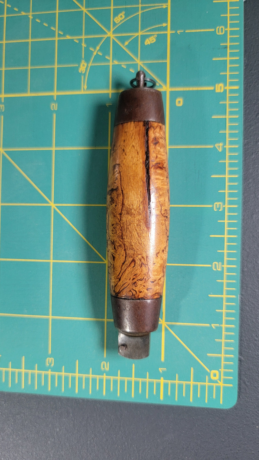 Antique Joh. Engström Eskilstuna Barrel Folding Knife - Curly Birch Handle - c.1874-1917