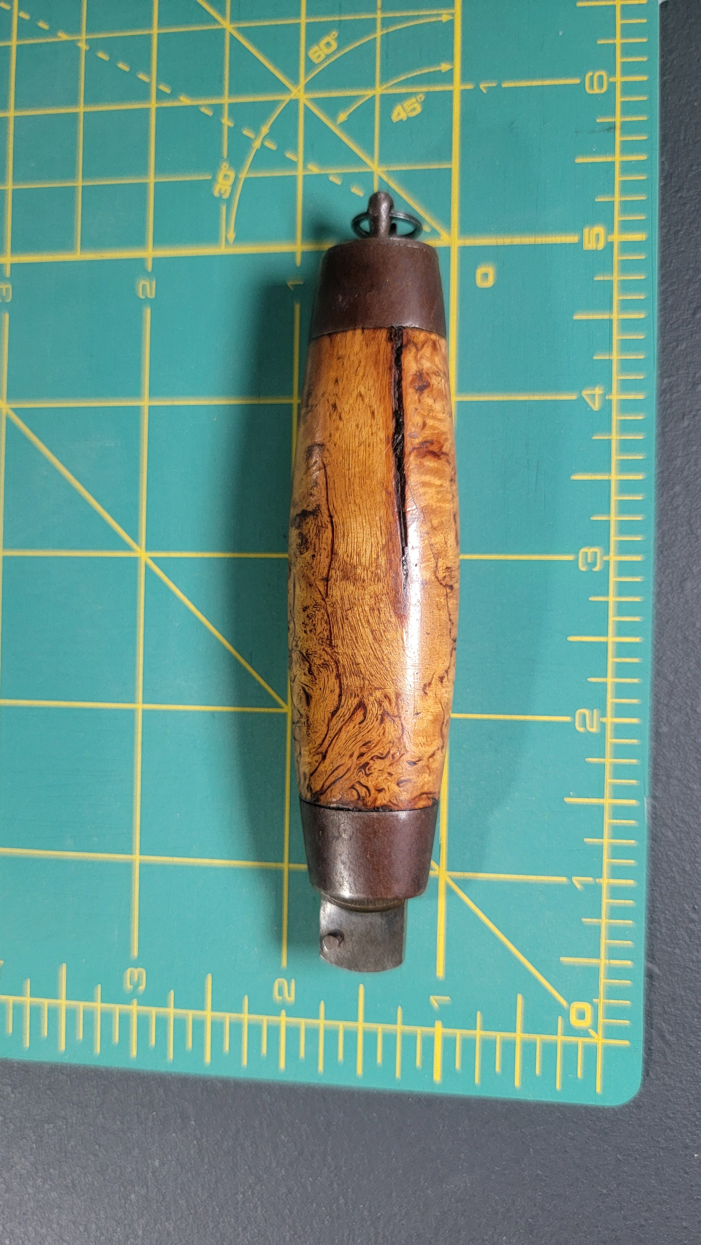 Antique Joh. Engström Eskilstuna Barrel Folding Knife - Curly Birch Handle - c.1874-1917
