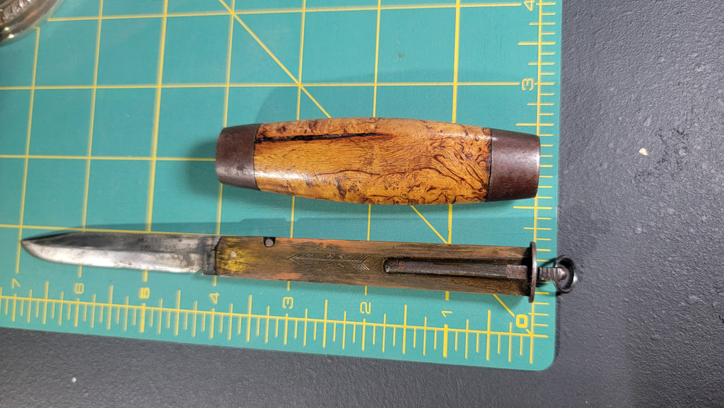 Antique Joh. Engström Eskilstuna Barrel Folding Knife - Curly Birch Handle - c.1874-1917