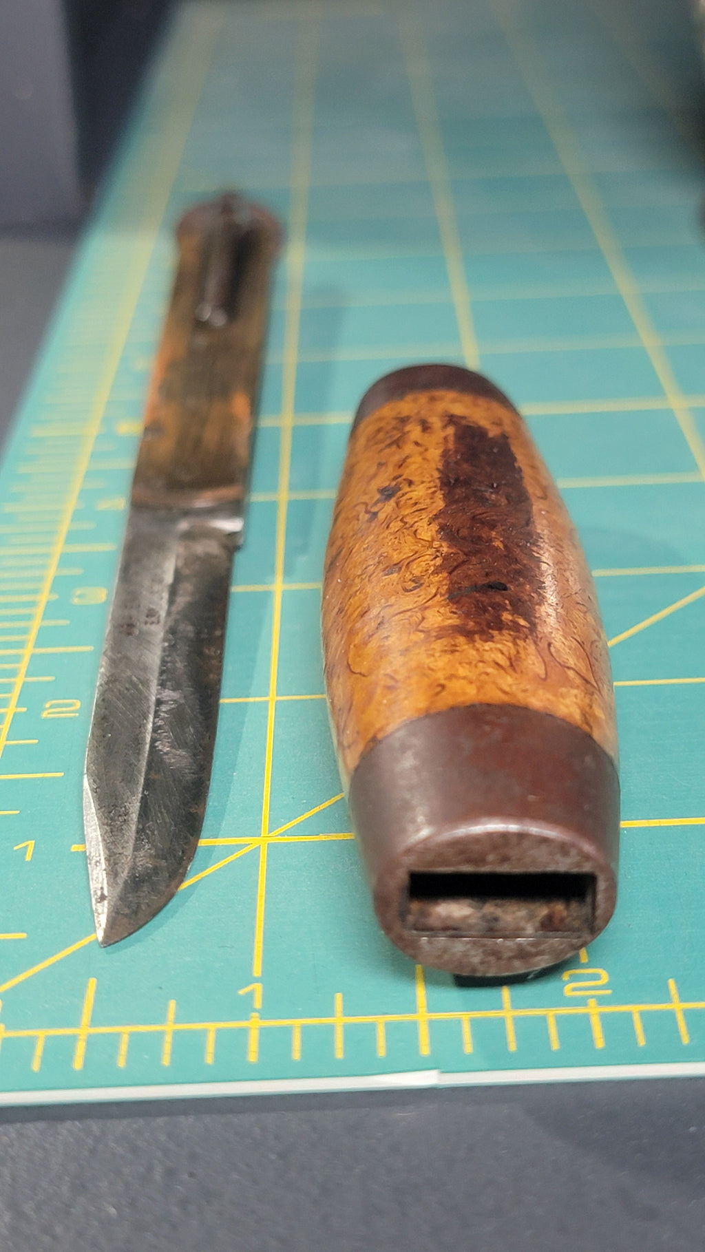 Antique Joh. Engström Eskilstuna Barrel Folding Knife - Curly Birch Handle - c.1874-1917