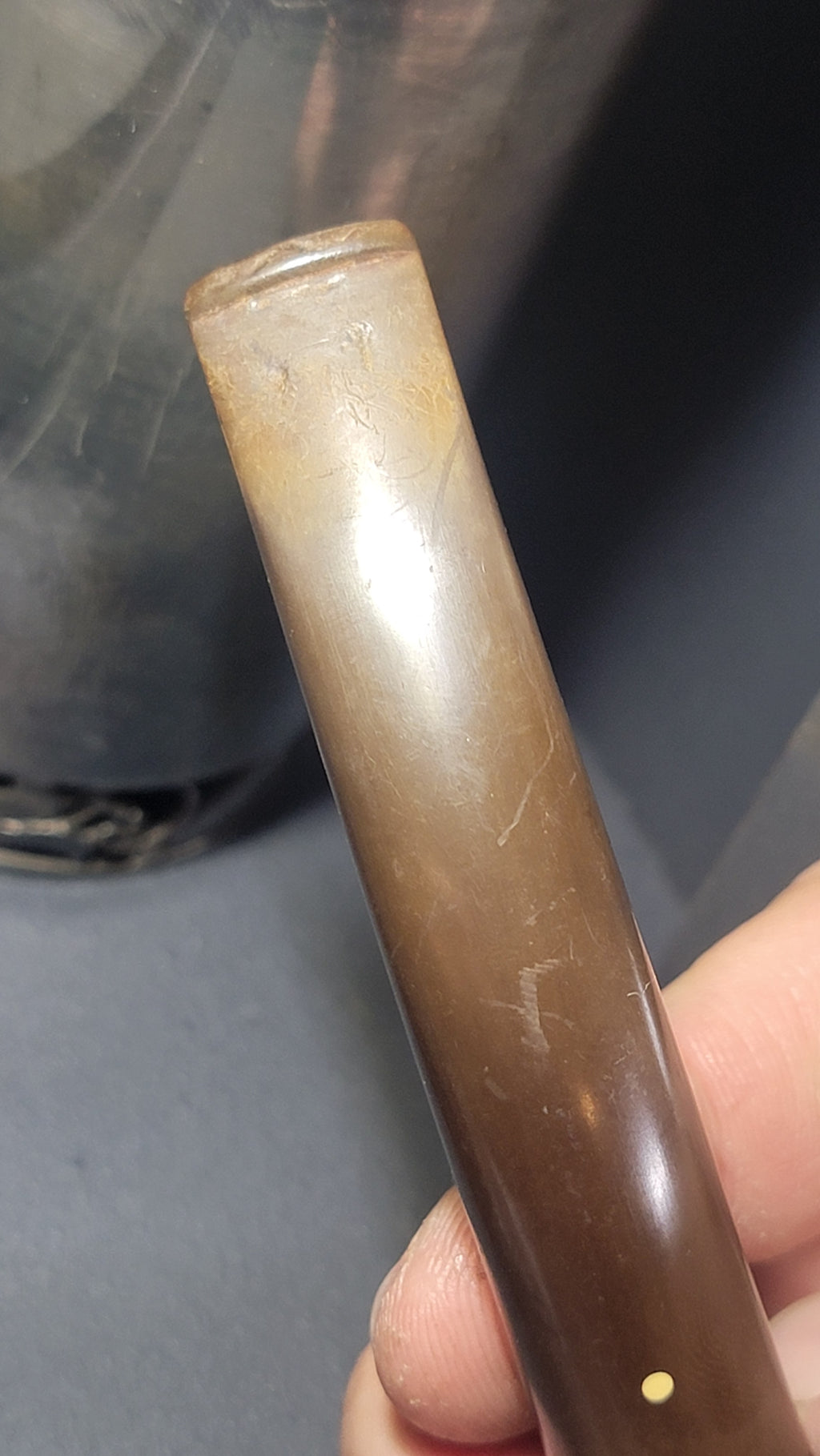 1962 Dunhill Tanshell 120 4T Pipe - Made in England - Bent Billiard - Group 4