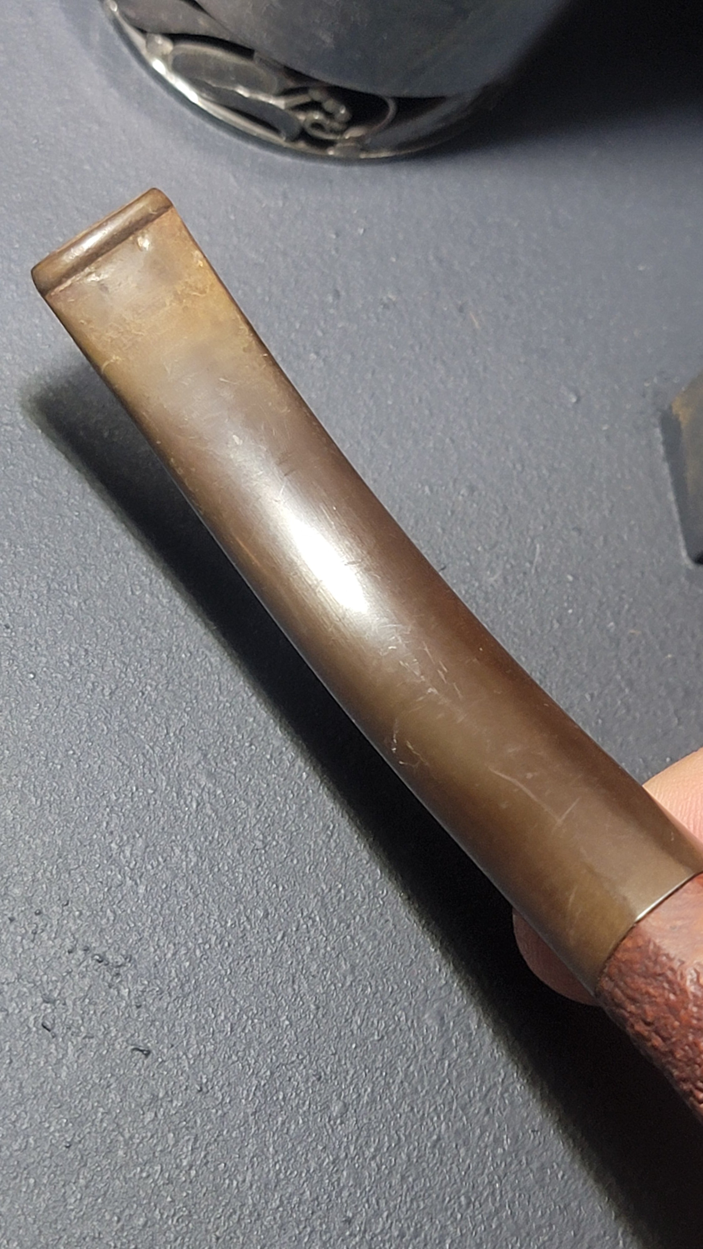 1962 Dunhill Tanshell 120 4T Pipe - Made in England - Bent Billiard - Group 4