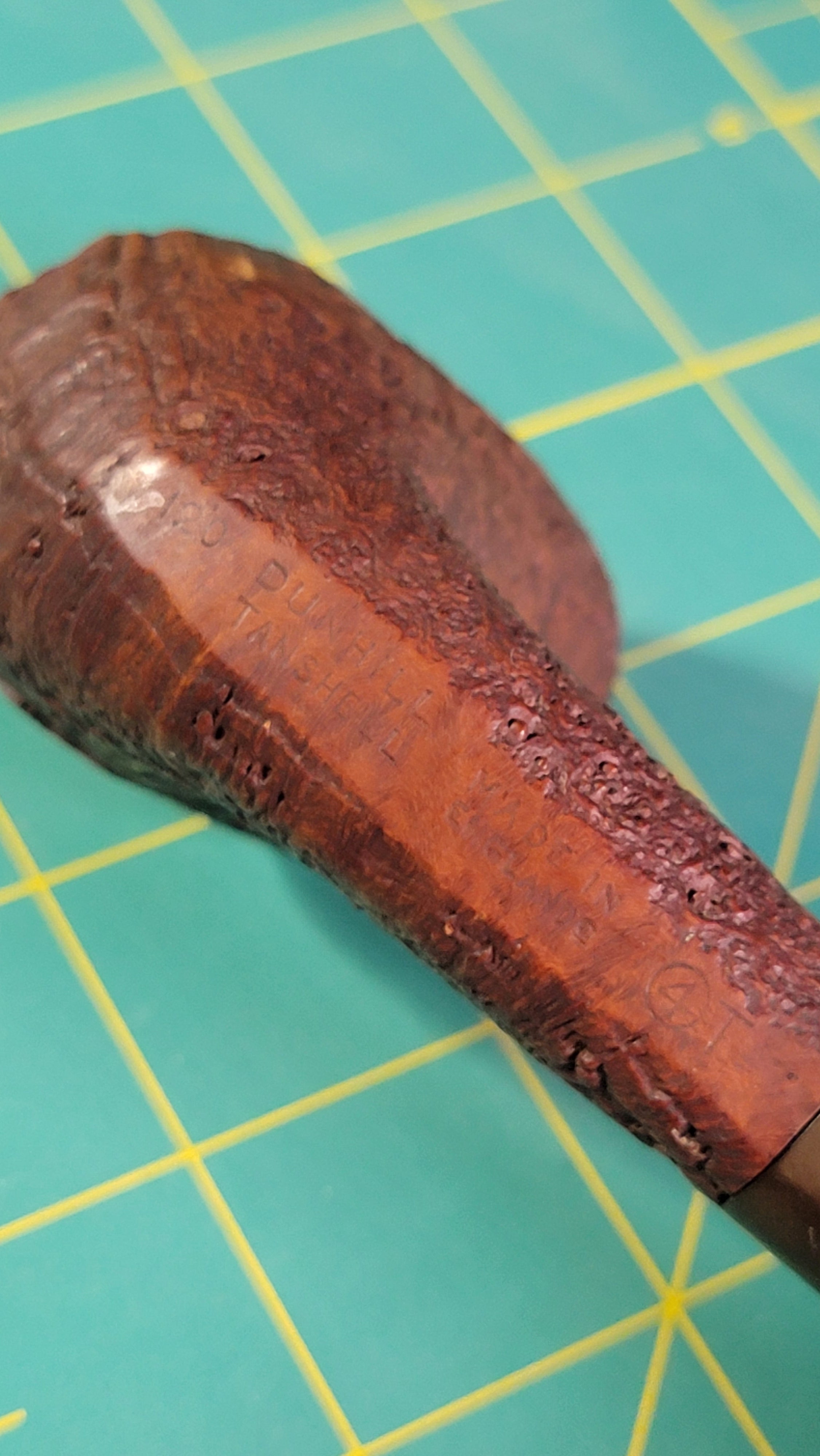 1962 Dunhill Tanshell 120 4T Pipe - Made in England - Bent Billiard - Group 4