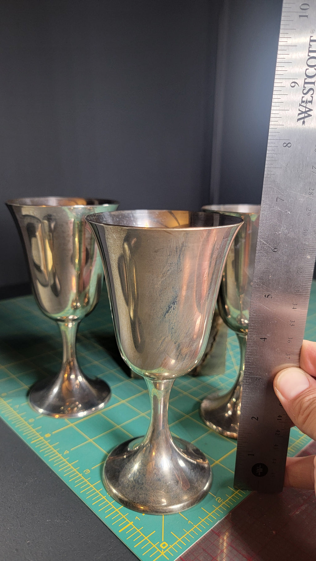 Gorham Sterling Silver Goblets Model 272 - Set of 3 - 546g Solid .925 Silver