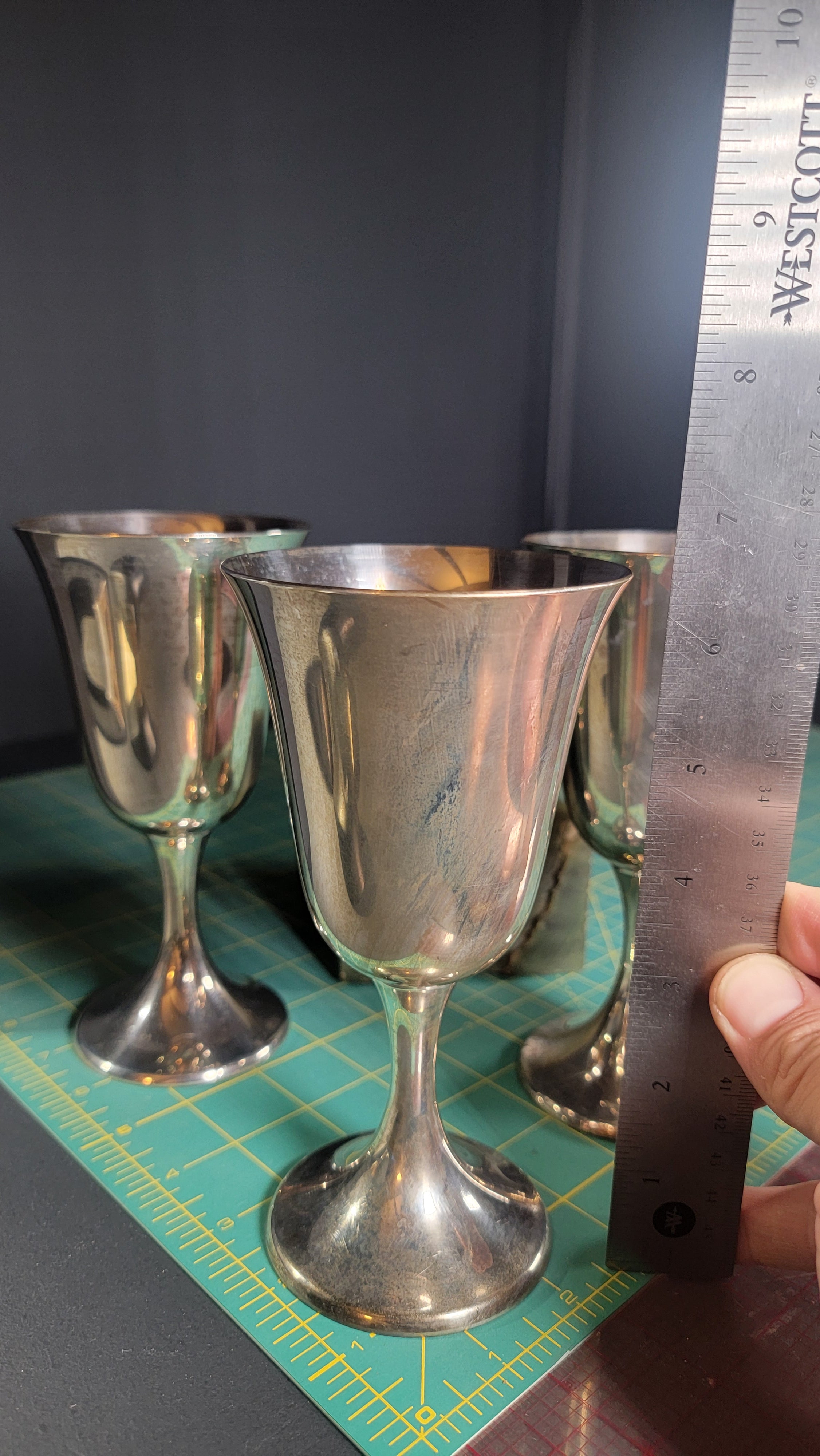 Gorham Sterling Silver Goblets Model 272 - Set of 3 - 546g Solid .925 Silver