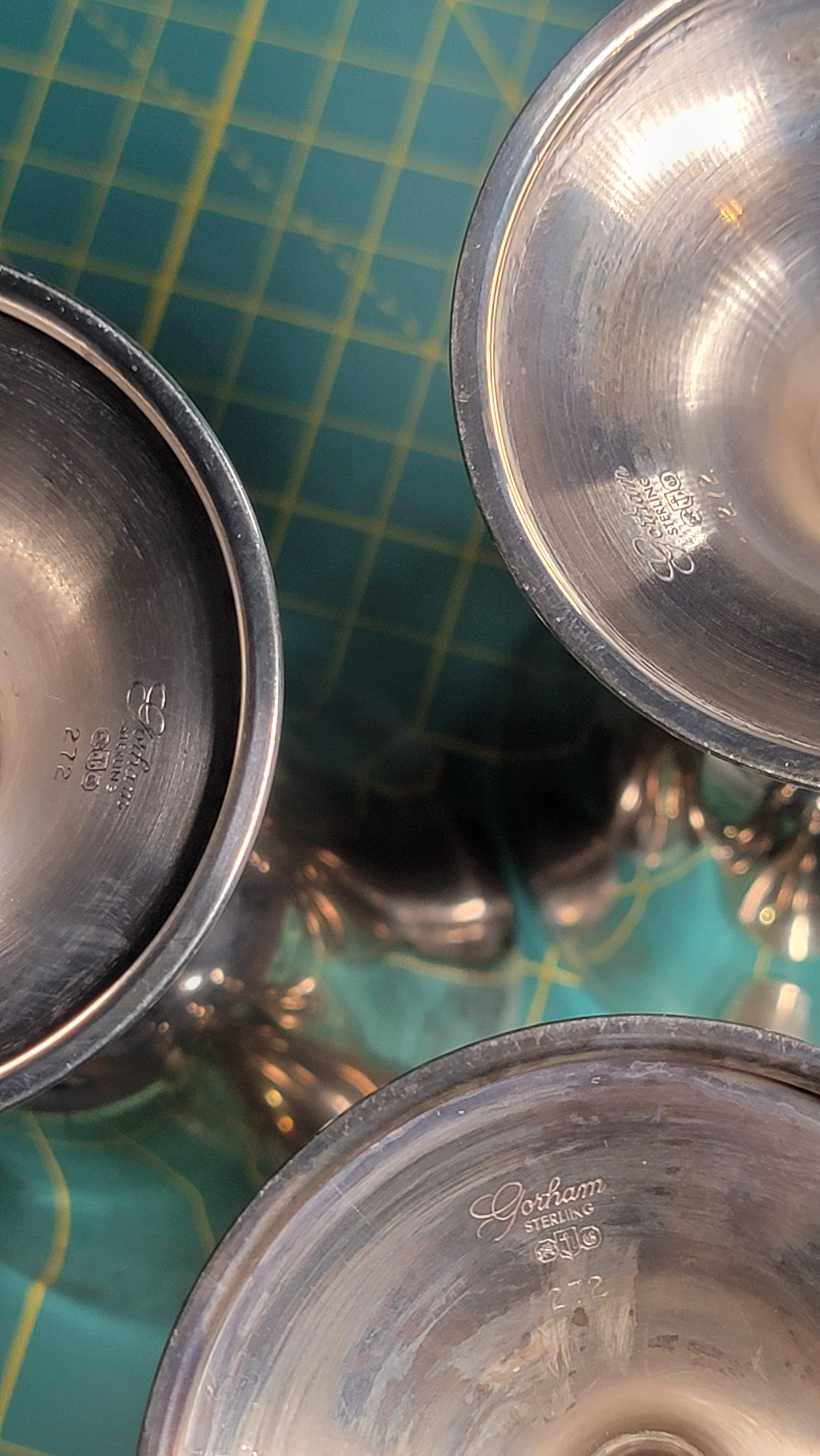 Gorham Sterling Silver Goblets Model 272 - Set of 3 - 546g Solid .925 Silver