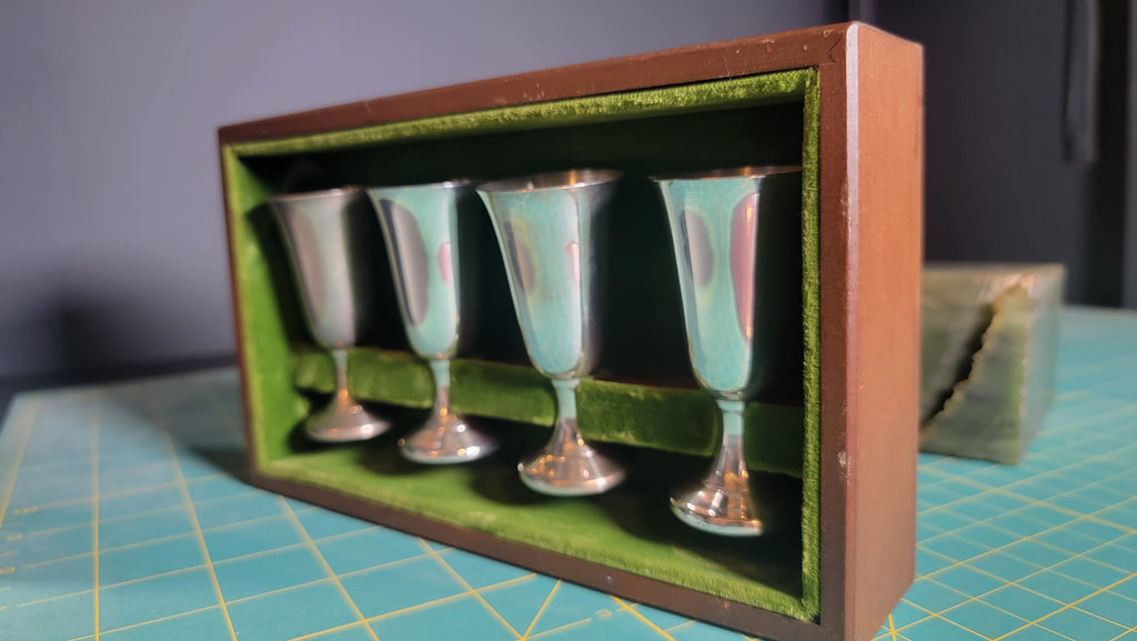 Wallace Sterling #12 Cordials Set of 4 - Original Box - 1930s-1950s - No Monograms