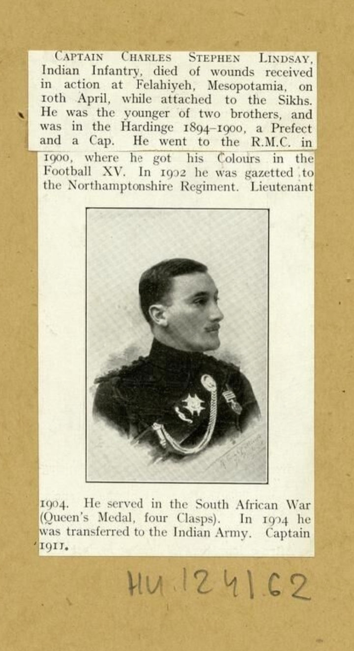 August 1915 WWI Kohat Golf Trophy - 55th Coke's Rifles - Captains Lindsay & Evans