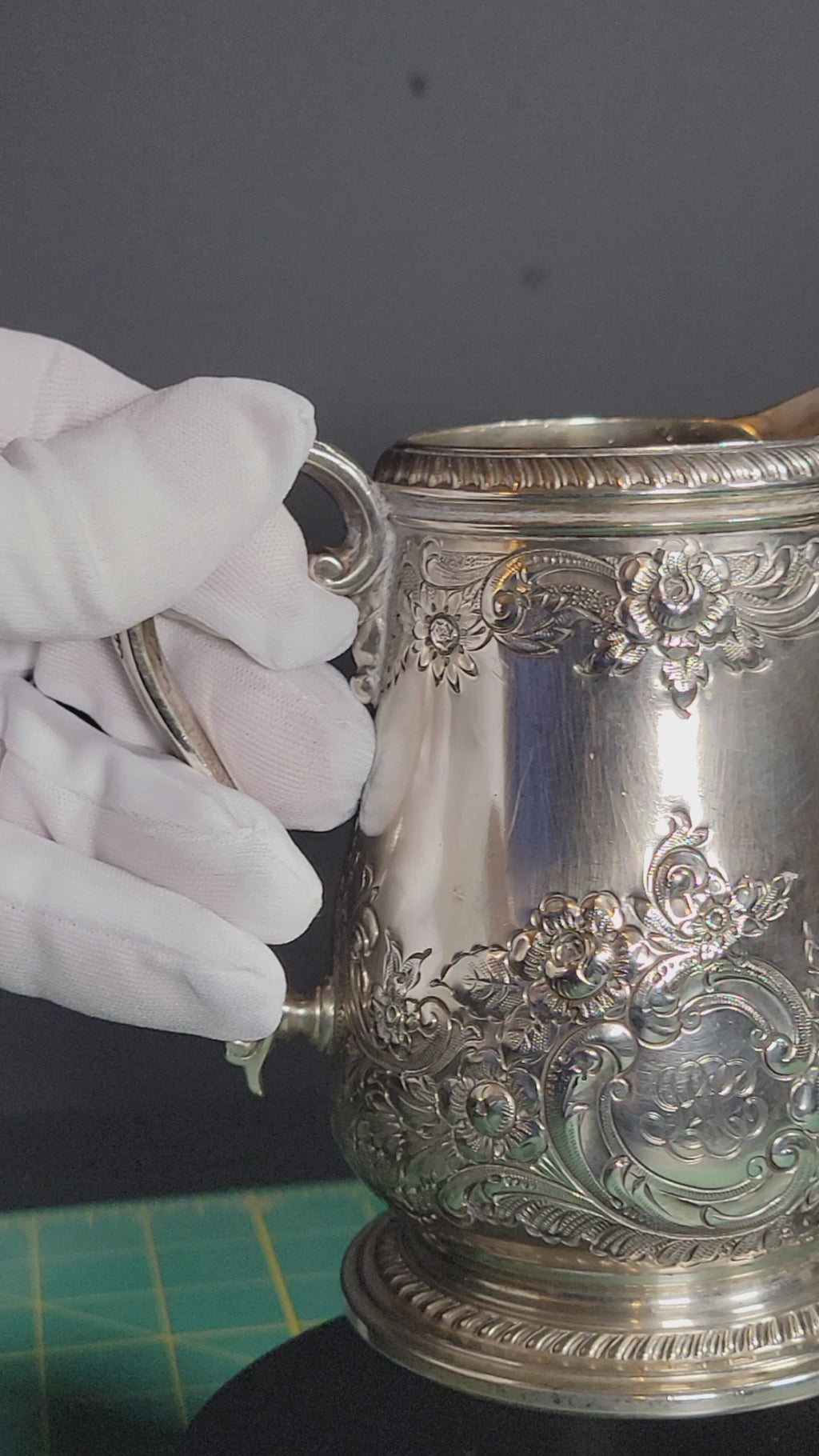 1936 Gorham Sterling Silver Creamer Georgian Hand Chased 925 Silver