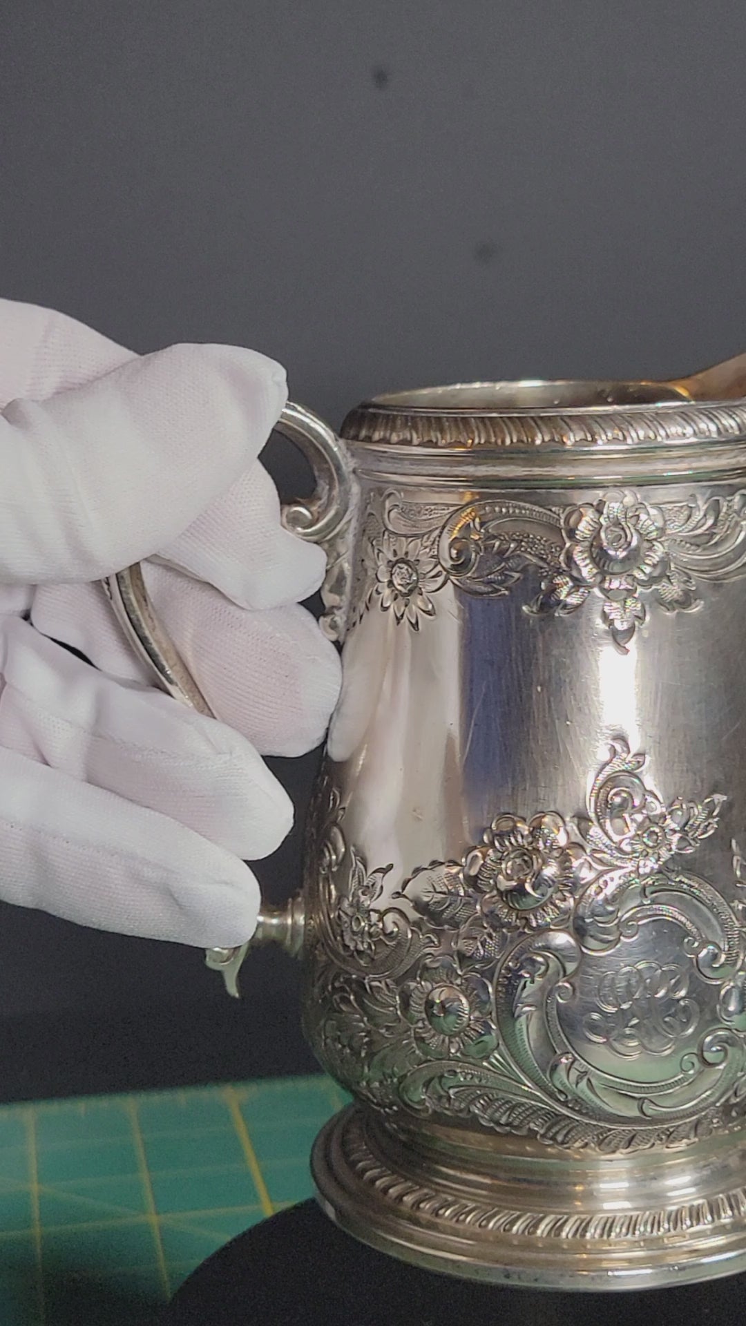 1936 Gorham Sterling Silver Creamer Georgian Hand Chased 925 Silver