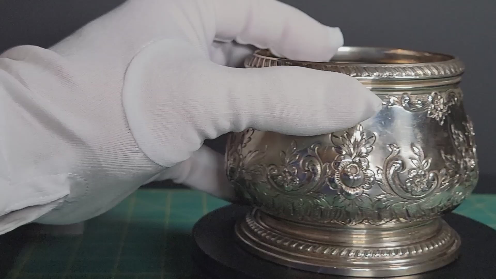 1936 Gorham Sterling Silver Waste Bowl Georgian Hand Chased 925 Silver