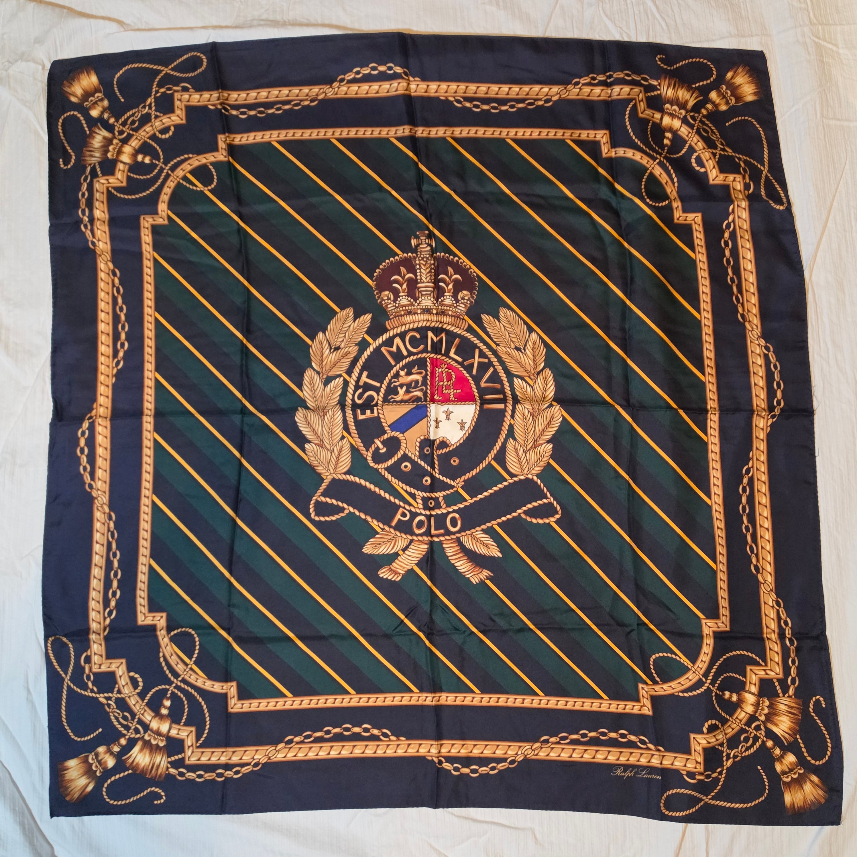 Vintage Polo Ralph Lauren Silk Scarf (signed)
