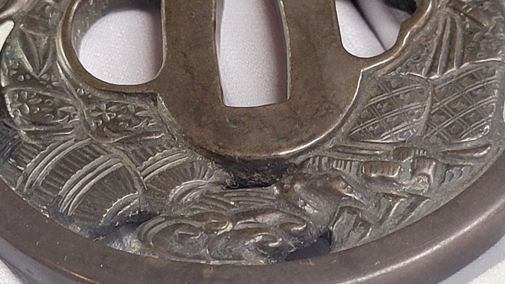 *SIGNED* Edo Period Copper Tsuba - Daikoku & Ebisu by Yamashiro ju Masayoshi