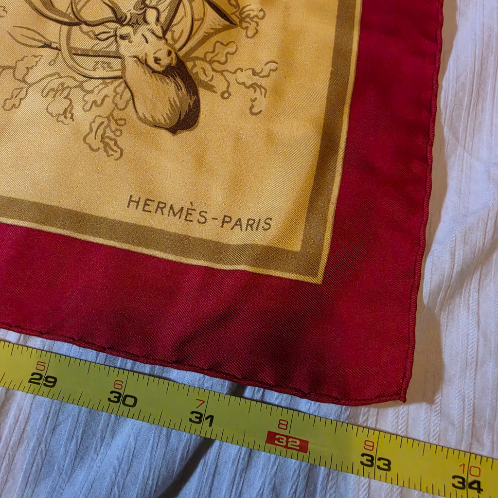 1956 Vintage Hermès "Grande Vénerie Royale" 90cm Silk Scarf (Rare First Edition)