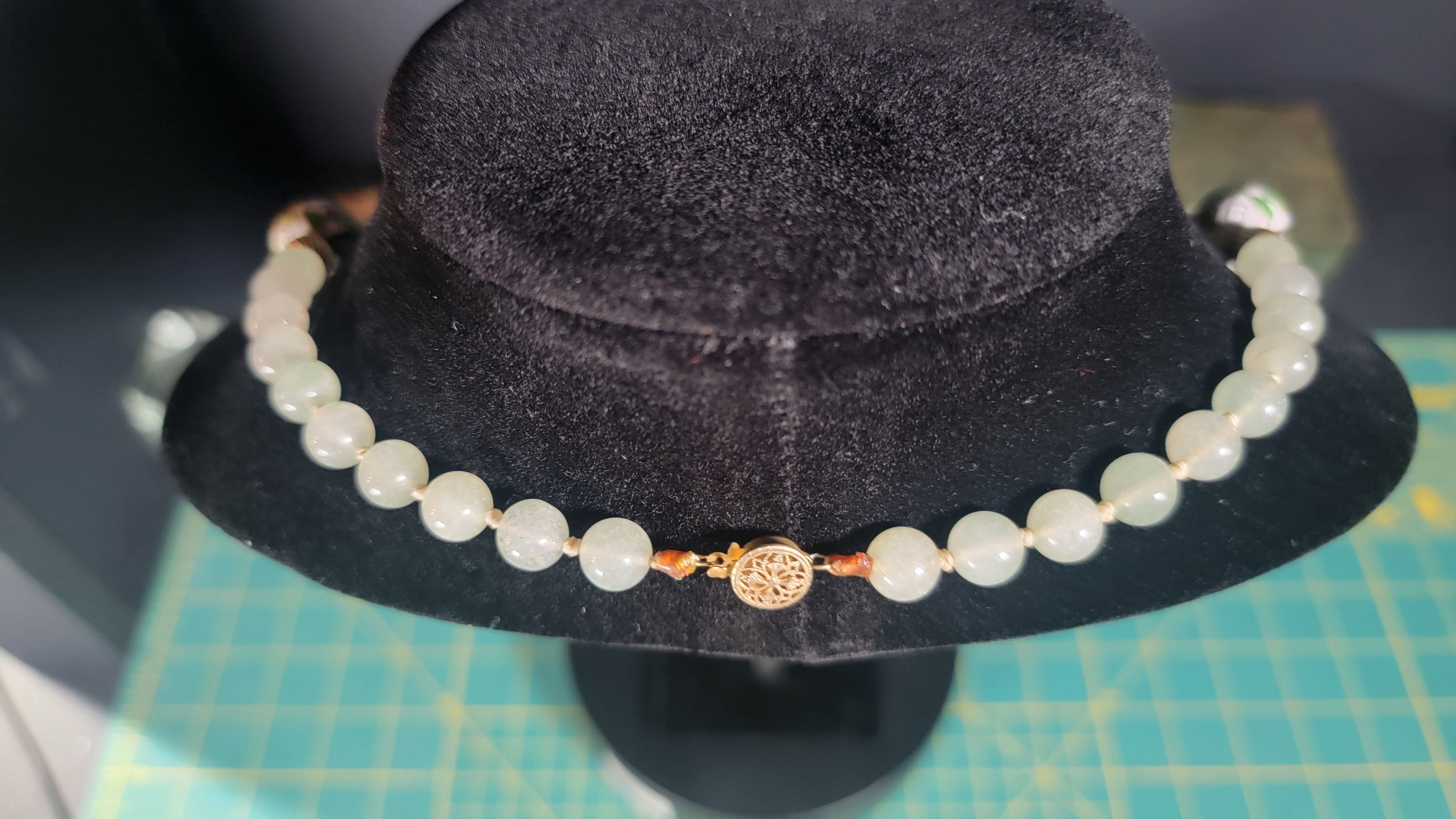 Vintage Cloisonné & Jadeite Necklace - 1920s-1940s